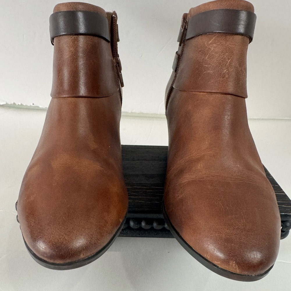 Clarks Addiy Zoie Brown Leather Studded Strap Ankle Boots Women’s 7M - Picture 5 of 8